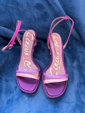 Circus by Sam Edelman Purple and Pink Strappy Slingback Heels